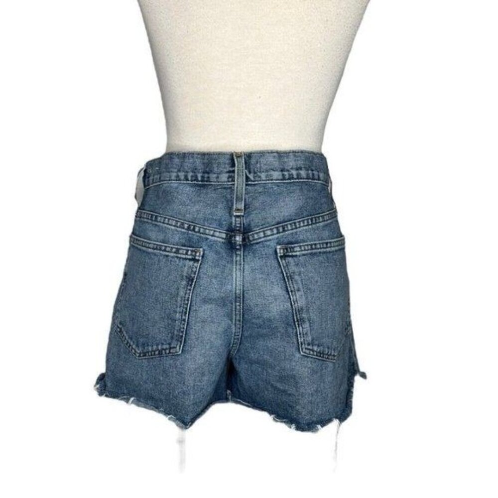 Madewell The Perfect Vintage Jean Shorts High Waist Light Wash Denim Cut Raw Hem - Picture 6 of 10